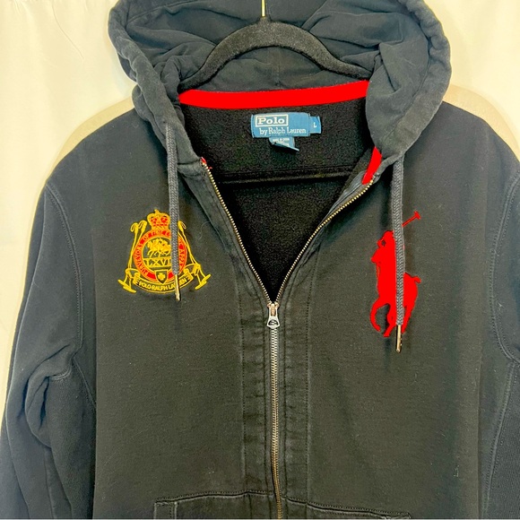 Polo Ralph Lauren Track Jacket Large Gold Crest Big Pony Cotton - Picture 8 of 8